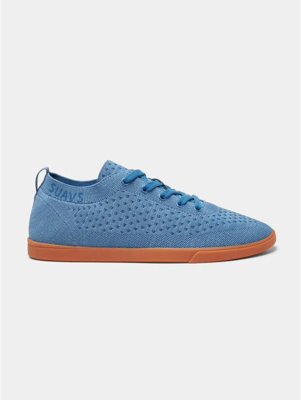 SUAVS Men's US-12 The Zilker Gum Knit Comfort Lace Up Shoes Sneakers Denim Blue